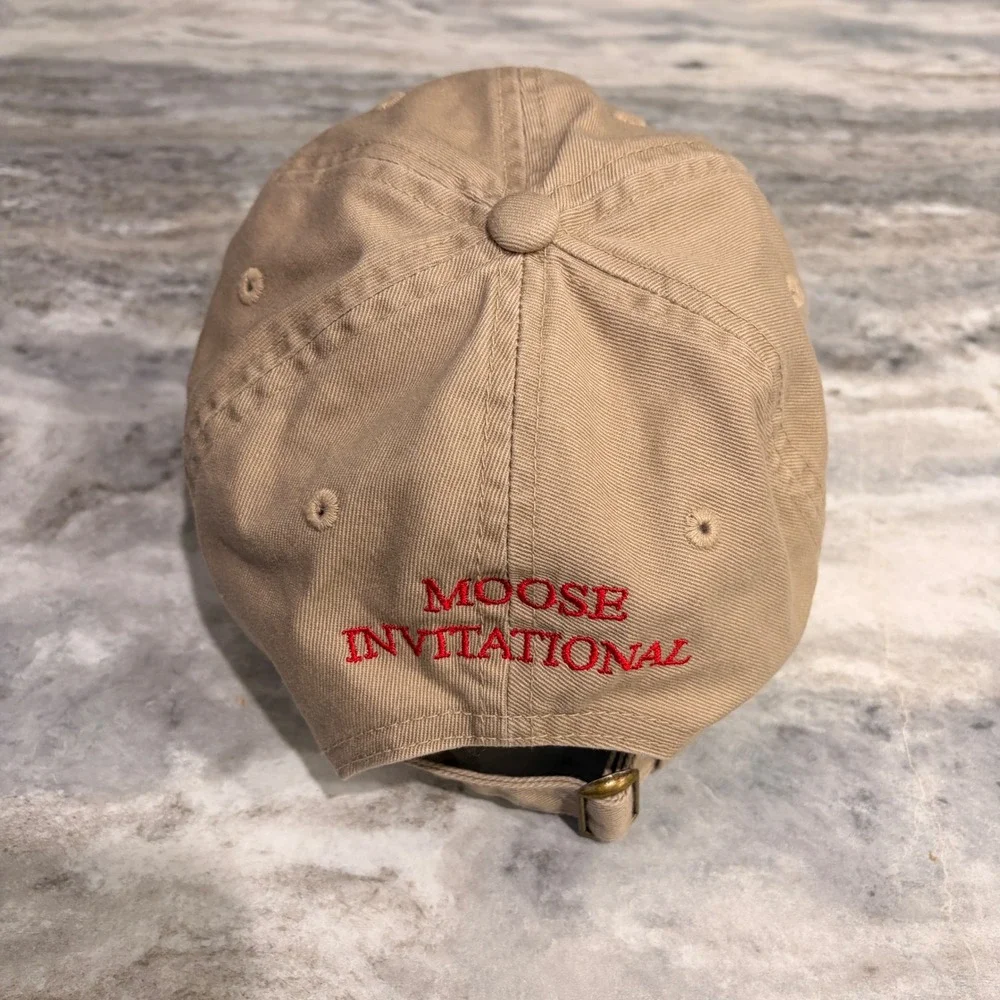 Cap America Moose Invitational Khaki Tan Baseball Hat Adjustable Strapback Cap